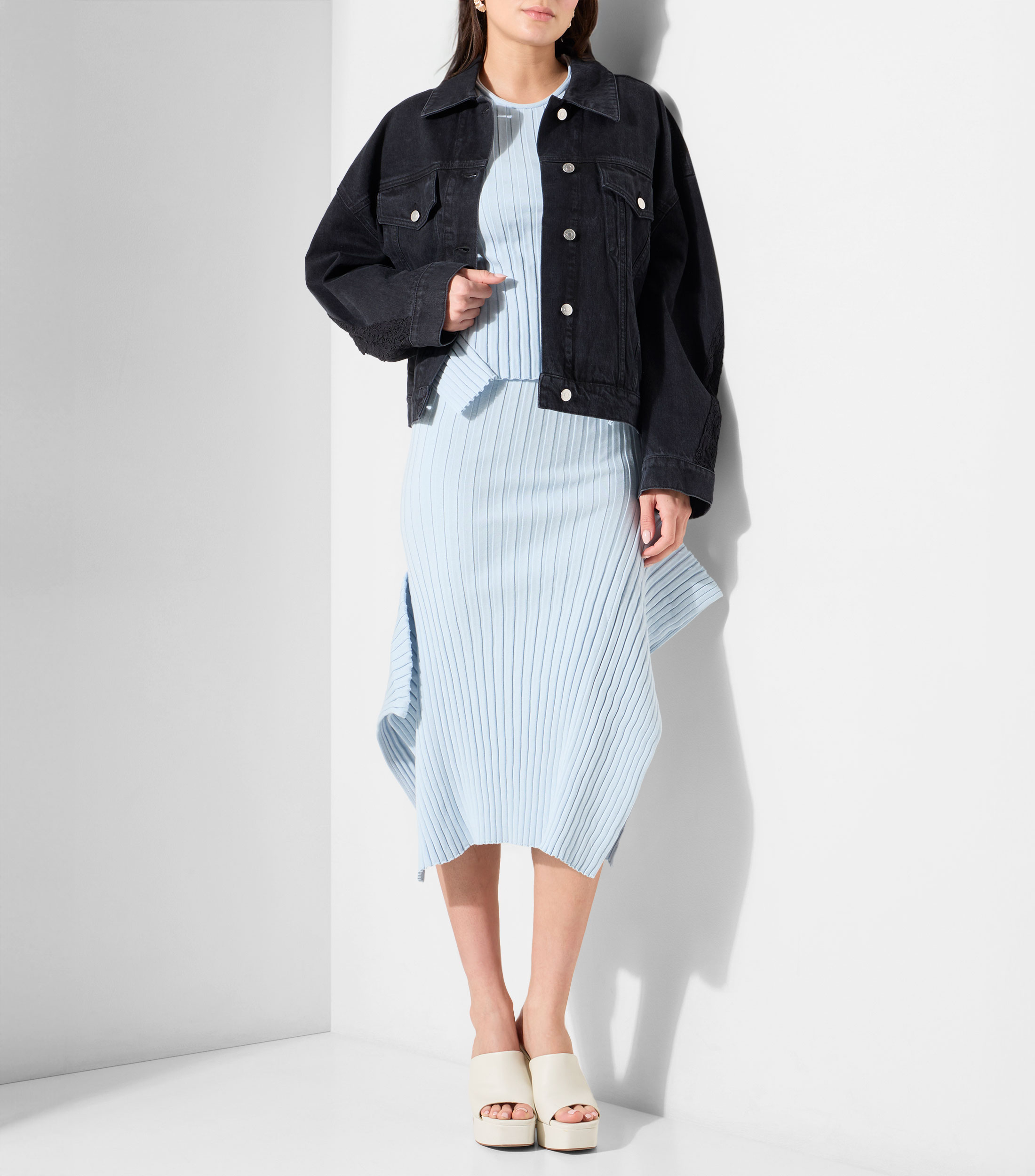 Blusa lisa manga larga Mujer